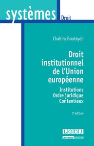 Picture of DROIT INSTITUTIONNEL DE L'UNION EUROPÉENNE - 3ÈME ÉDITION