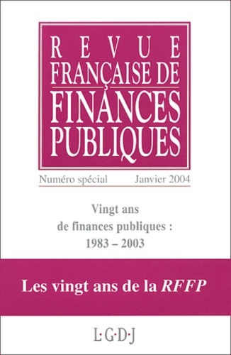 Picture of vingts ans de finances publiques :  1983-2003