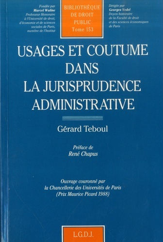 Picture of usages et coutume dans la jurisprudence administrative