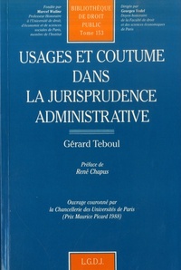 Picture of usages et coutume dans la jurisprudence administrative