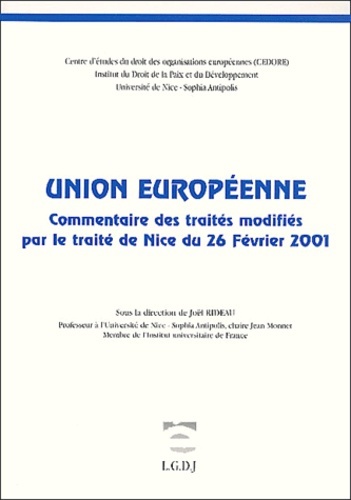 Image de union européenne. commentaire des traités modifiés par le traité de nice du 26 f