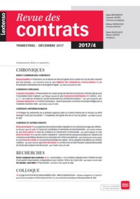 Picture of REVUE DES CONTRATS N 4 - 2017