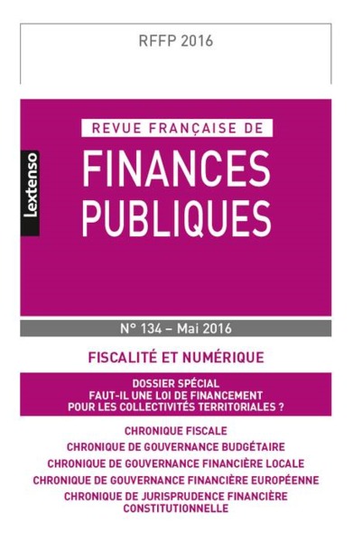 Image de REVUE FRANÇAISE DE FINANCES PUBLIQUES N 134 - 2016