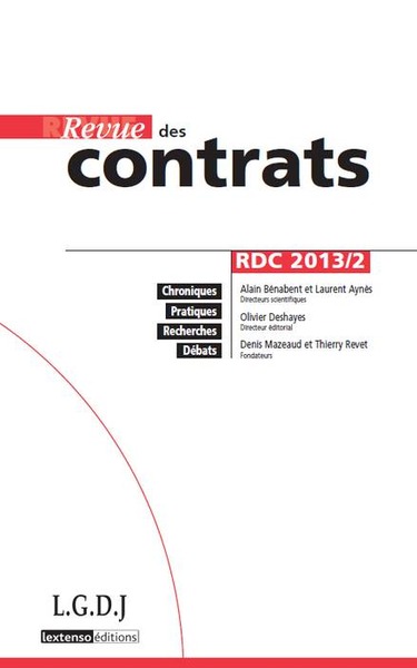 Image de REVUE DES CONTRATS N 2 - 2013