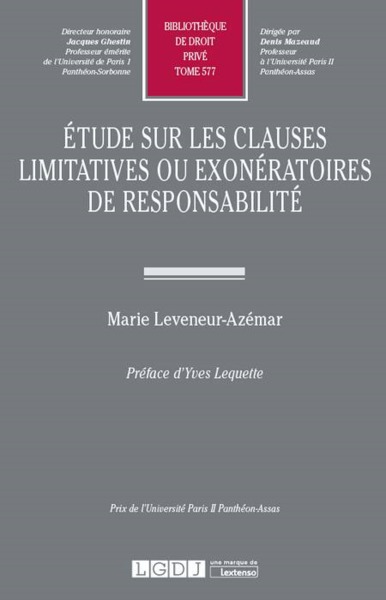 Image de ETUDE SUR LES CLAUSES LIMITATIVES OU EXONERATOIRES DE RESPONSABILITE