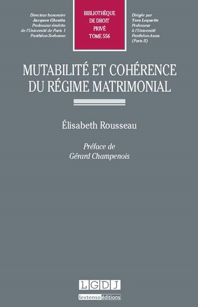 Image de mutabilité et cohérence du régime matrimonial