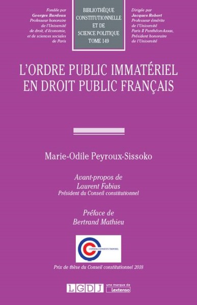 Image de L ORDRE PUBLIC IMMATERIEL EN DROIT PUBLIC FRANCAIS