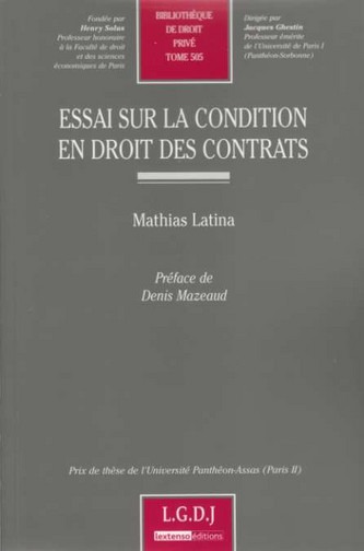 Picture of essai sur la condition en droit des contrats