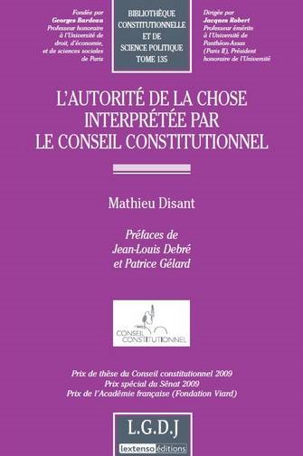 Picture of l'autorité de la chose interprétée par le conseil constitutionnel