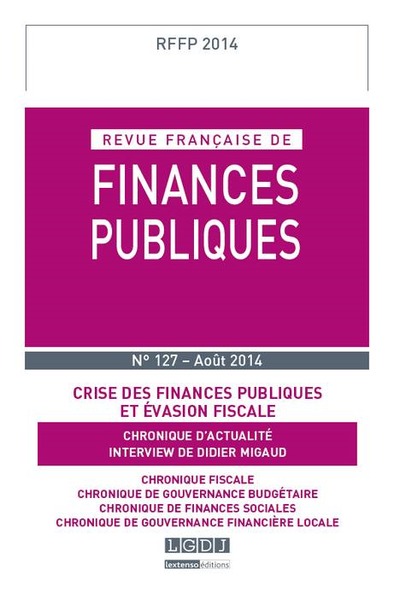 Picture of REVUE FRANÇAISE DE FINANCES PUBLIQUES N 127 - 2014