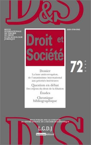 Picture of REVUE DROIT ET SOCIETE N 72 - 2009