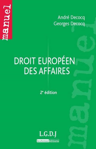 Picture of droit européen des affaires - 2ème édition
