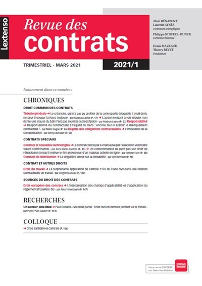 Picture of Revue des contrats N°1-2021