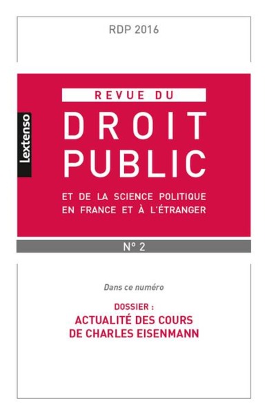 Picture of REVUE DU DROIT PUBLIC N 2 2016