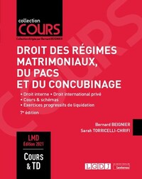 Image de Droit des régimes matrimoniaux, du PACS et du concubinage
