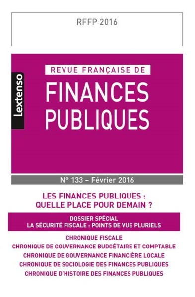 Picture of REVUE FRANÇAISE DE FINANCES PUBLIQUES N 133 - 2016