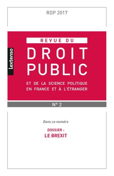 Picture of REVUE DU DROIT PUBLIC N 2 2017