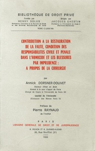 Image de contribution à la restauration de la faute, condition des responsabilités civile