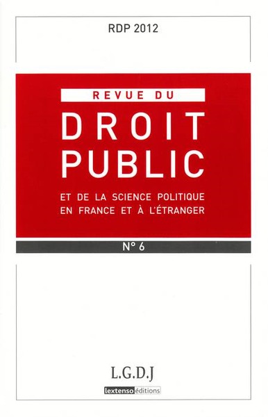 Picture of REVUE DU DROIT PUBLICN N 6 2012