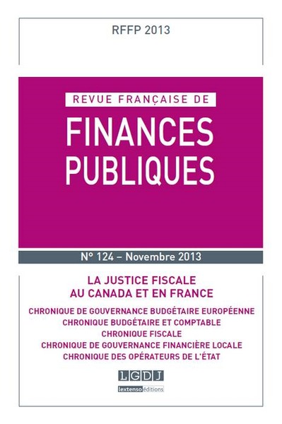 Image de REVUE FRANÇAISE DE FINANCES PUBLIQUES N 124 - 2013