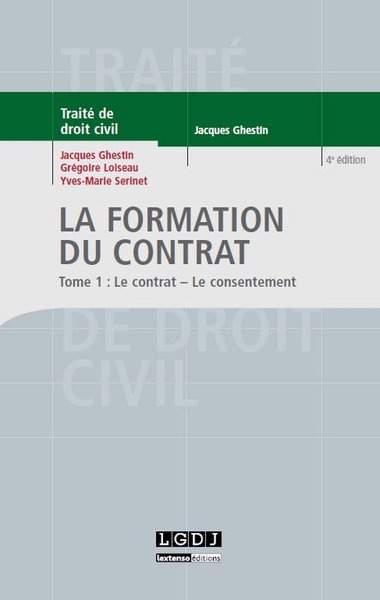 Image de la formation du contrat : le contrat, le consentement - 4ème édition