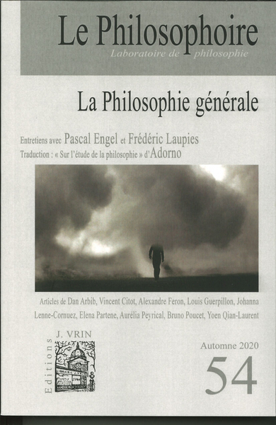 Picture of Le Philosophoire N°54 La Philosophie générale - Novembre 2020