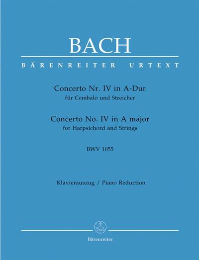Picture of JOHANN SEBASTIAN BACH : CONCERTO FOR KEYBOARD - CLAVIER -  NO.4 IN A MAJOR - LA MAJEUR - BWV 1055