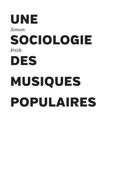 Picture of Une sociologie des musiques populaires