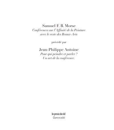 Image de Conférences sur l'Affinité de la Peinture avec le reste des Beaux-Arts