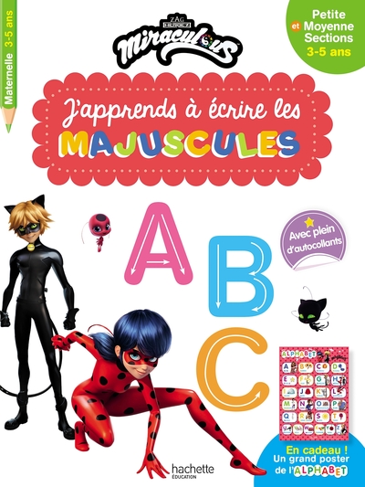 Picture of Miraculous - J'apprends à écrire les majuscules PS - MS (3-5 ans)