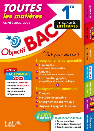 Picture of Objectif Bac 2023 - 1re Spécialités littéraires Toutes les matières