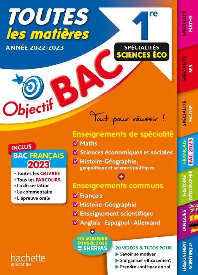 Picture of Objectif Bac 2023 - 1re Spécialités sciences éco Toutes les matières