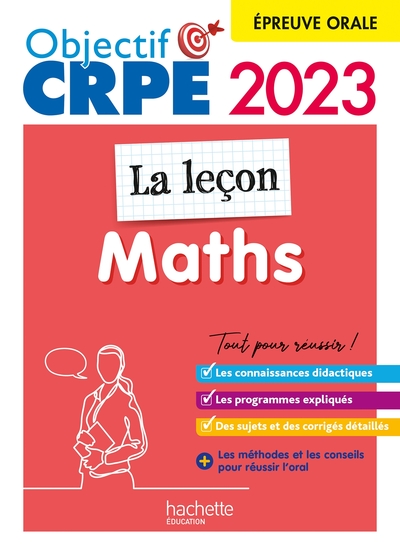 Image de Objectif CRPE 2023 - Maths - La leçon -  épreuve orale d'admission