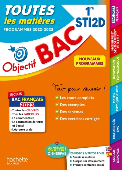 Image de Objectif BAC 2023  - 1re STI2D Toutes les matières