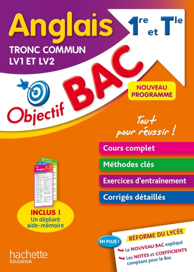 Picture of Objectif BAC Anglais LV1 et LV2 Tronc commun 1re et Tle