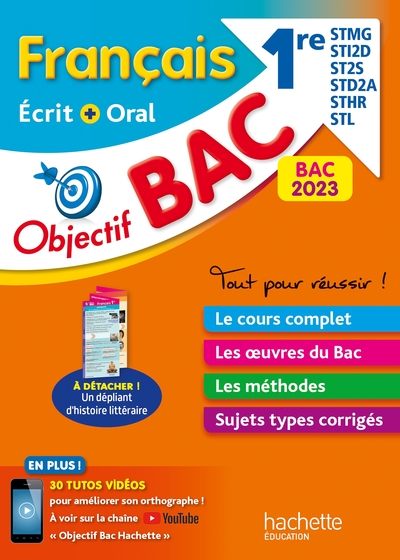 Image de Objectif BAC 2023 - Français écrit et oral 1res STMG - STI2D - ST2S - STL - STD2A - STHR