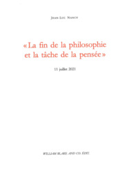 Picture of « La fin de la philosophie et la tâche de la pensée »