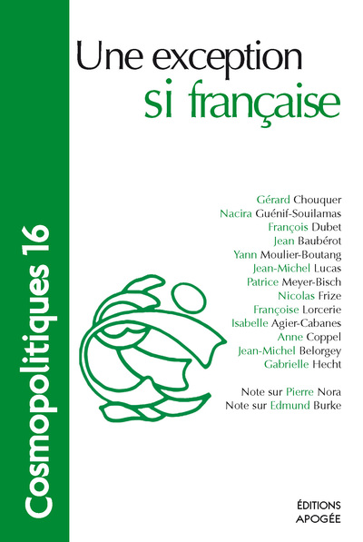 Image de Cosmopolitiques N16. L'exception : une raison si française