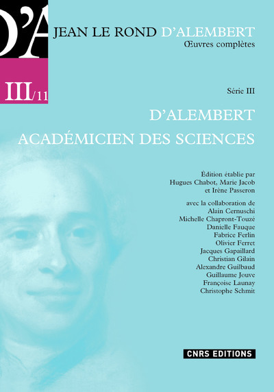Picture of Jean Le Rond D'Alembert - Oeuvres complètes - Série III - Académie des sciences