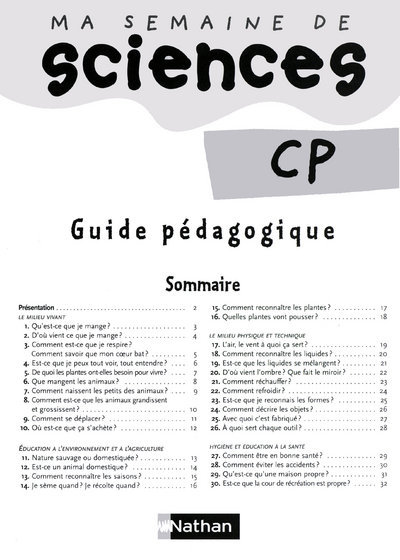 Picture of MA SEMAINE DE SCIENCES CP GUIDE PEDAGOGIQUE