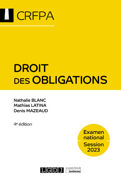 Image de Droit des obligations - CRFPA - Examen national Session 2023