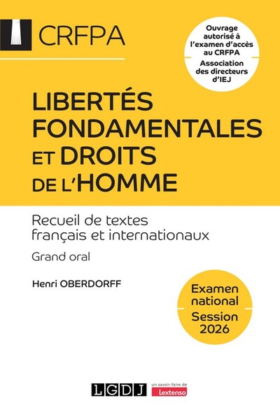 Image de Libertés fondamentales et droits de l'homme - CRFPA - Examen national Session 2026