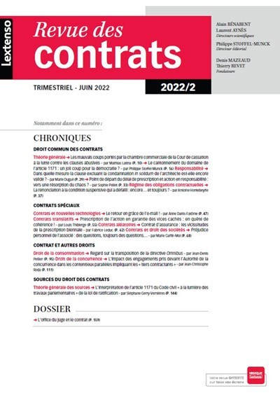 Picture of Revue des Contrats N°2-2022