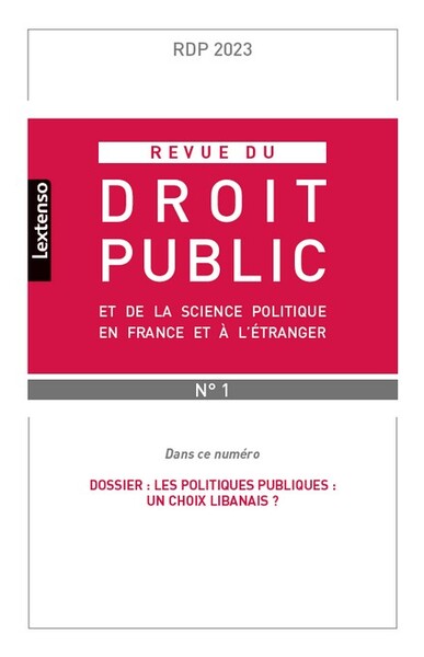 Picture of Revue du droit public et de la science politique en France et à l'étranger n°1-2023