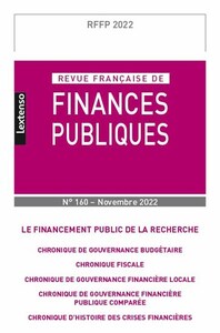 Picture of Revue Française de Finances Publiques N°160-2022