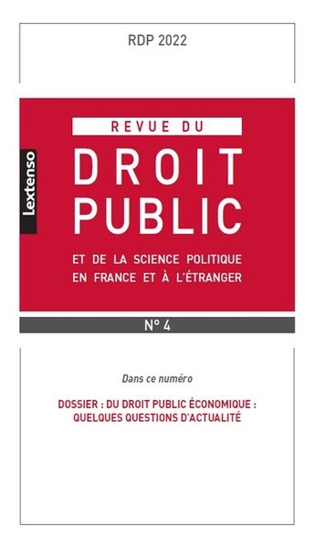 Picture of Revue du droit public et de la science politique en France et à l'étranger N°4-2022