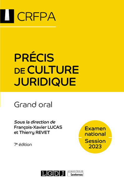 Picture of Précis de culture juridique - CRFPA - Examen national Session 2023
