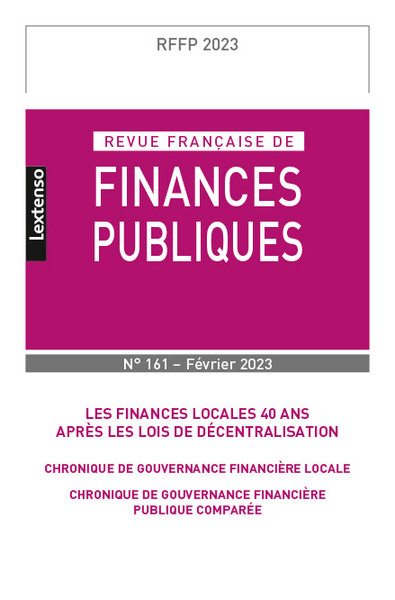 Picture of Revue française de finances publiques n°161/2023
