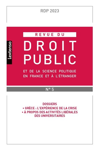 Picture of Revue du droit public et de la science politique en France et à l'étranger 5-2023