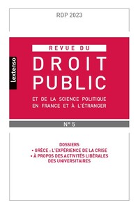 Picture of Revue du droit public et de la science politique en France et à l'étranger 5-2023